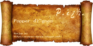 Popper Ágnes névjegykártya